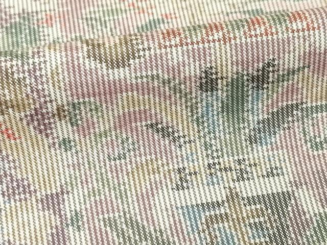 平和屋着物●本場大島紬　白大島　総絣　草花文　正絹　逸品　AABJ6741ck