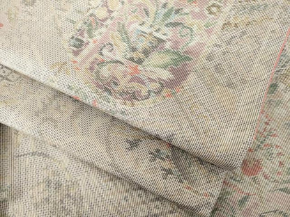 平和屋着物●本場大島紬　白大島　総絣　草花文　正絹　逸品　AABJ6741ck