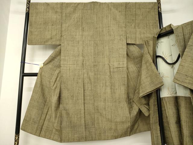 平和屋着物●男性　紬　アンサンブル　霞文　正絹　逸品　AABJ6747ck