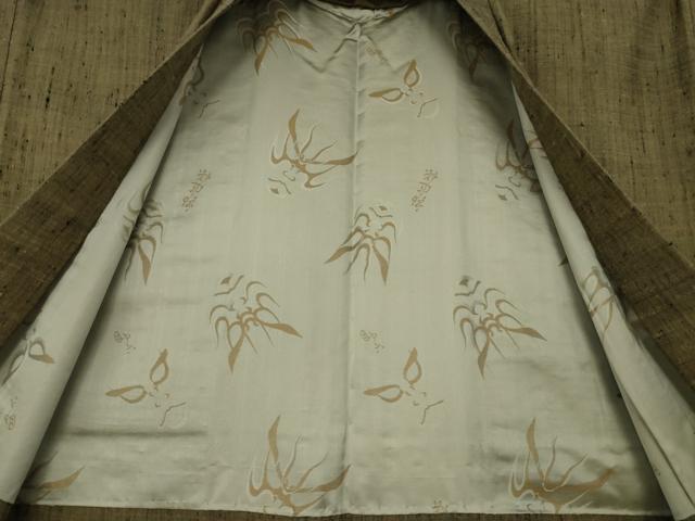 平和屋着物●男性　紬　アンサンブル　霞文　正絹　逸品　AABJ6747ck