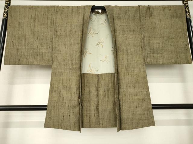 平和屋着物●男性　紬　アンサンブル　霞文　正絹　逸品　AABJ6747ck