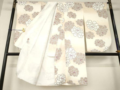 平和屋着物●小振袖(二尺袖)・長襦袢(無双仕立て)・行灯袴・半幅帯セット　舞花文　洗える着物　AABJ6750ck
