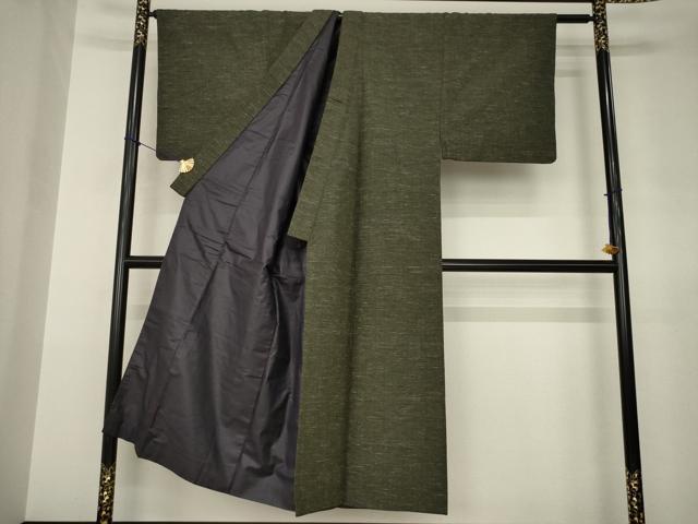 平和屋着物●男性　紬　霞文　正絹　逸品　AABJ6751ck
