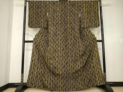 平和屋着物●お召　幾何学文様　高島屋扱い　正絹　逸品　AABJ6752ck