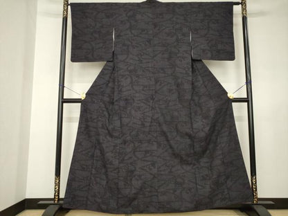 平和屋着物●結城紬　枝蕾　三越扱い　正絹　逸品　AABJ6753ck