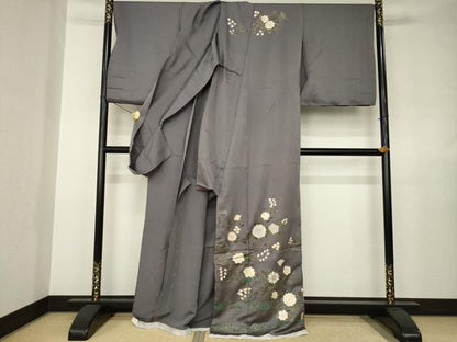 平和屋着物●訪問着　枝花文　金彩　仮絵羽　正絹　逸品　未使用　AABJ6760ck