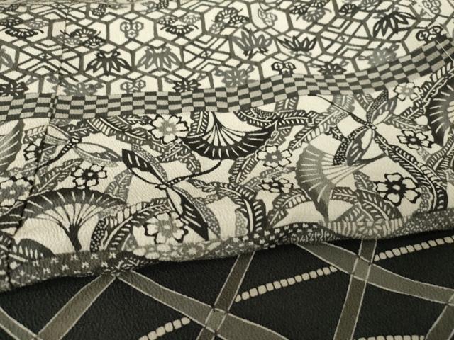 平和屋着物●江戸紅型　五味桂子　訪問着　横段花文　仮絵羽　正絹　逸品　未使用　AABJ6764ck