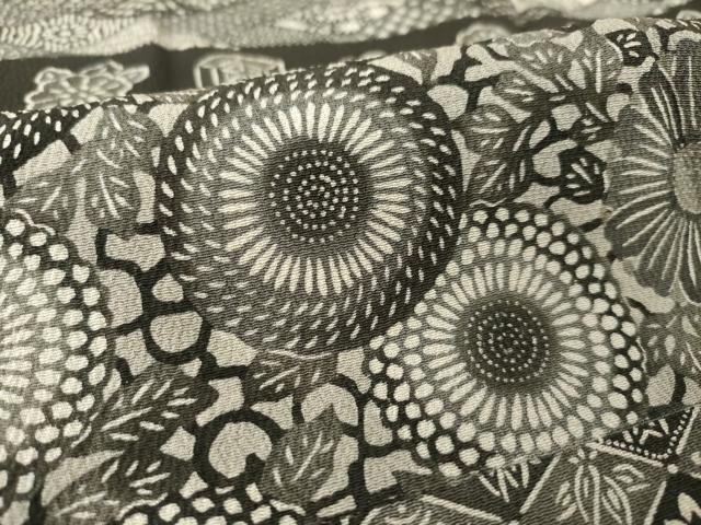 平和屋着物●江戸紅型　五味桂子　訪問着　横段花文　仮絵羽　正絹　逸品　未使用　AABJ6764ck