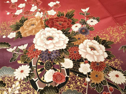平和屋着物●豪華振袖　花車文　暈し染め　金彩　ロング丈　正絹　逸品　AABJ6766ck