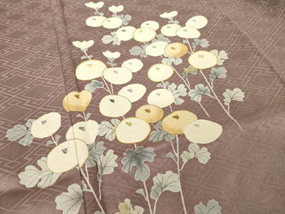 平和屋着物●訪問着　駒刺繍　光琳菊　金彩　正絹　逸品　AABJ6774ck