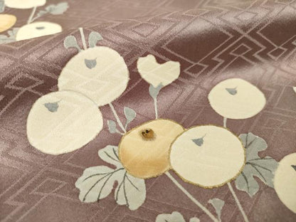 平和屋着物●訪問着　駒刺繍　光琳菊　金彩　正絹　逸品　AABJ6774ck