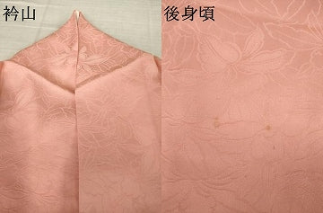 平和屋着物●上質な色無地　草花地紋　薄紅色　正絹　逸品　AABJ6777ck