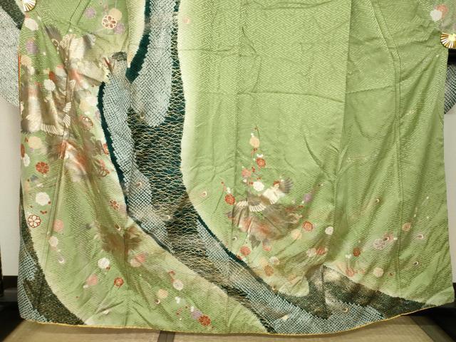 平和屋着物●豪華振袖　御所車花鳥文　金銀彩　やまと誂製　正絹　逸品　AABJ6778ck