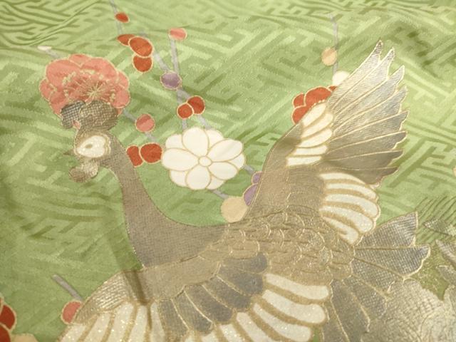平和屋着物●豪華振袖　御所車花鳥文　金銀彩　やまと誂製　正絹　逸品　AABJ6778ck
