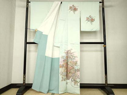 平和屋着物●訪問着　飾花文　金銀彩　正絹　逸品　AABJ6781ck