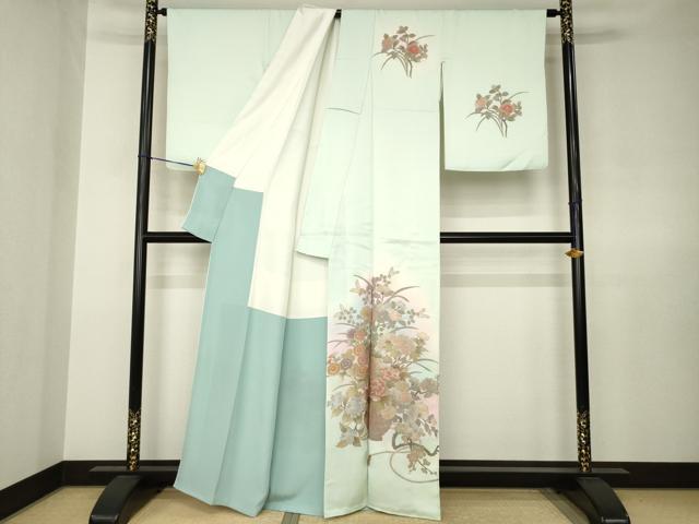 平和屋着物●訪問着　飾花文　金銀彩　正絹　逸品　AABJ6781ck