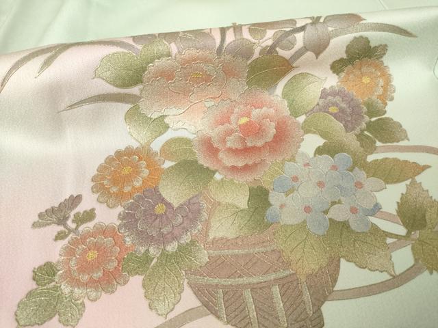 平和屋着物●訪問着　飾花文　金銀彩　正絹　逸品　AABJ6781ck