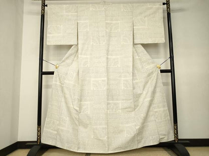 平和屋着物●上質な紬　洋花文　正絹　逸品　AABJ6782ck