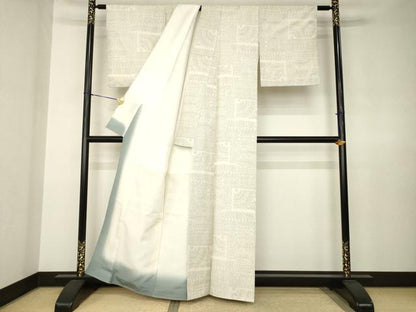 平和屋着物●上質な紬　洋花文　正絹　逸品　AABJ6782ck