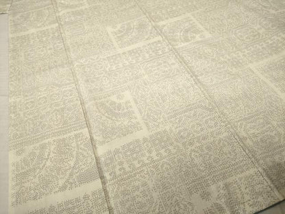 平和屋着物●上質な紬　洋花文　正絹　逸品　AABJ6782ck