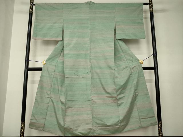 平和屋着物●紅花紬　米沢　霞文　正絹　逸品　AABJ6785ck