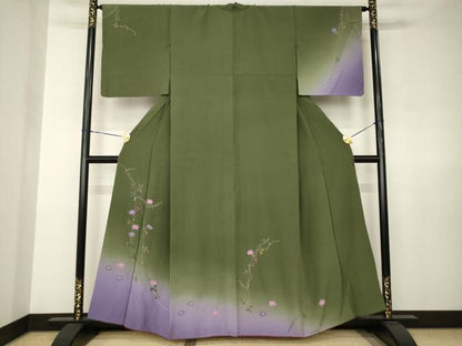 平和屋着物●訪問着　花唐草文　暈し染め　正絹　逸品　AABJ6786ck