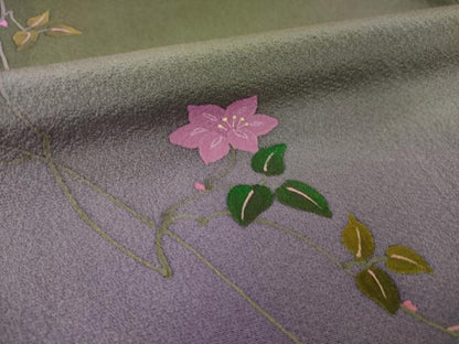 平和屋着物●訪問着　花唐草文　暈し染め　正絹　逸品　AABJ6786ck