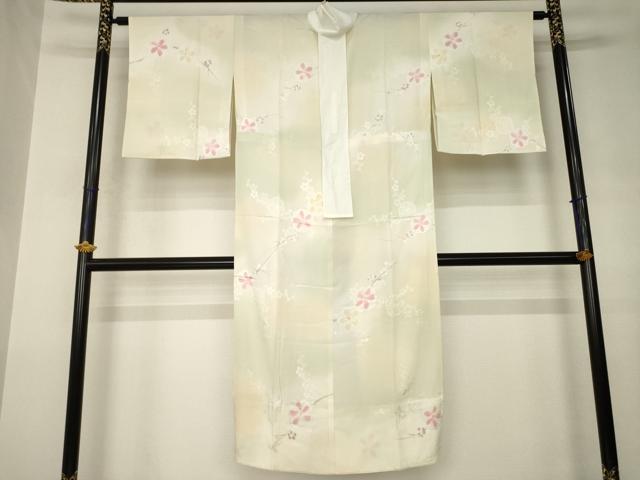 平和屋着物●長襦袢　無双仕立て　枝花文　正絹　逸品　AABJ6788ck