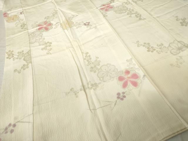 平和屋着物●長襦袢　無双仕立て　枝花文　正絹　逸品　AABJ6788ck