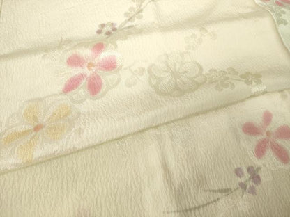 平和屋着物●長襦袢　無双仕立て　枝花文　正絹　逸品　AABJ6788ck