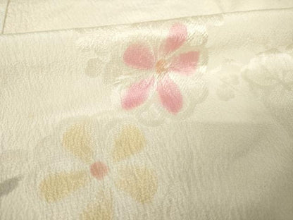 平和屋着物●長襦袢　無双仕立て　枝花文　正絹　逸品　AABJ6788ck