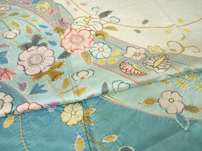 平和屋着物●訪問着　辻が花　絞り　流水花文　正絹　逸品　AABJ6792ck