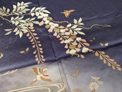 平和屋着物●訪問着　花鳥文　暈し染め　金彩　正絹　逸品　AABJ6796ck