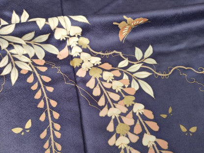 平和屋着物●訪問着　花鳥文　暈し染め　金彩　正絹　逸品　AABJ6796ck