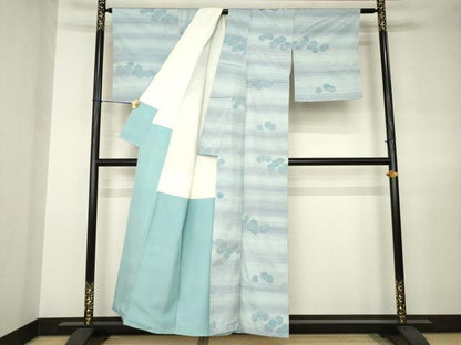 平和屋着物●上質な紬　亀甲文　正絹　逸品　未使用　AABJ6798ck