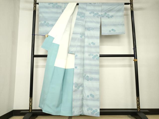平和屋着物●上質な紬　亀甲文　正絹　逸品　未使用　AABJ6798ck