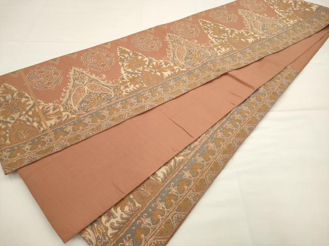 平和屋着物◎六通柄　本袋帯　飾花文　銀糸　正絹　逸品　AABJ6805pf