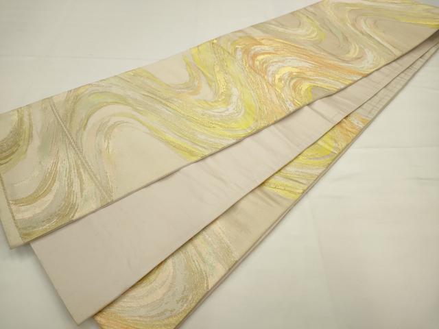 平和屋着物◎六通柄袋帯　流水文　金糸　正絹　逸品　AABJ6810pf