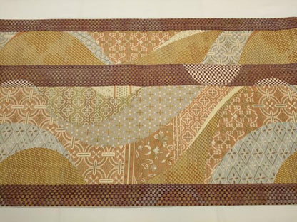 平和屋着物◎本場筑前博多織　八寸名古屋帯　吉祥文　正絹　逸品　AABJ6814pf