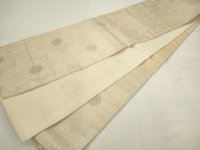 平和屋着物◎六通柄袋帯　花青海波　銀糸　正絹　逸品　AABJ6830pf