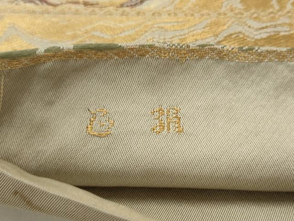 平和屋着物◎六通柄　本袋帯　立波文　金銀糸　正絹　逸品　AABJ6836pf