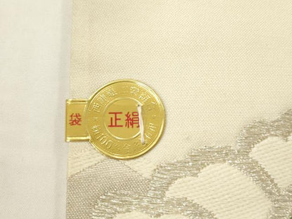 平和屋着物◎西陣　森本織物謹製　六通柄袋帯　唐織　亀甲花文　金銀糸　正絹　逸品　AABJ6844pf