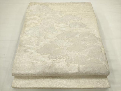 平和屋着物◎六通柄袋帯　松文　銀糸　正絹　逸品　AABJ6853pf