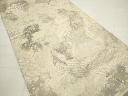 平和屋着物◎六通柄袋帯　草花文　金銀糸　正絹　逸品　AABJ6857pf