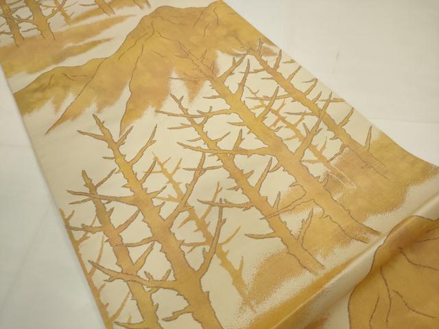 平和屋着物◎六通柄袋帯　風景文　正絹　逸品　AABJ6858pf