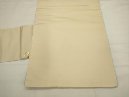 平和屋着物◎つけ帯　唐織　横段花蝶文　金糸　正絹　逸品　AABJ6864pf