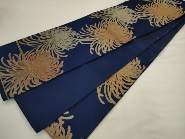 平和屋着物◎六通柄袋帯　菊　金糸　正絹　逸品　AABJ6865pf