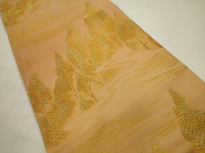平和屋着物◎六通柄京袋帯　風景文　金糸　正絹　逸品　AABJ6869pf
