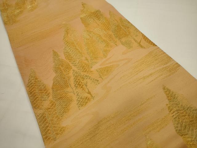 平和屋着物◎六通柄京袋帯　風景文　金糸　正絹　逸品　AABJ6869pf
