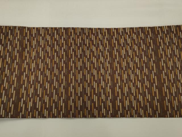 平和屋着物◎本場筑前博多織　九寸名古屋帯　変わり横段文　正絹　逸品　AABJ6874pf